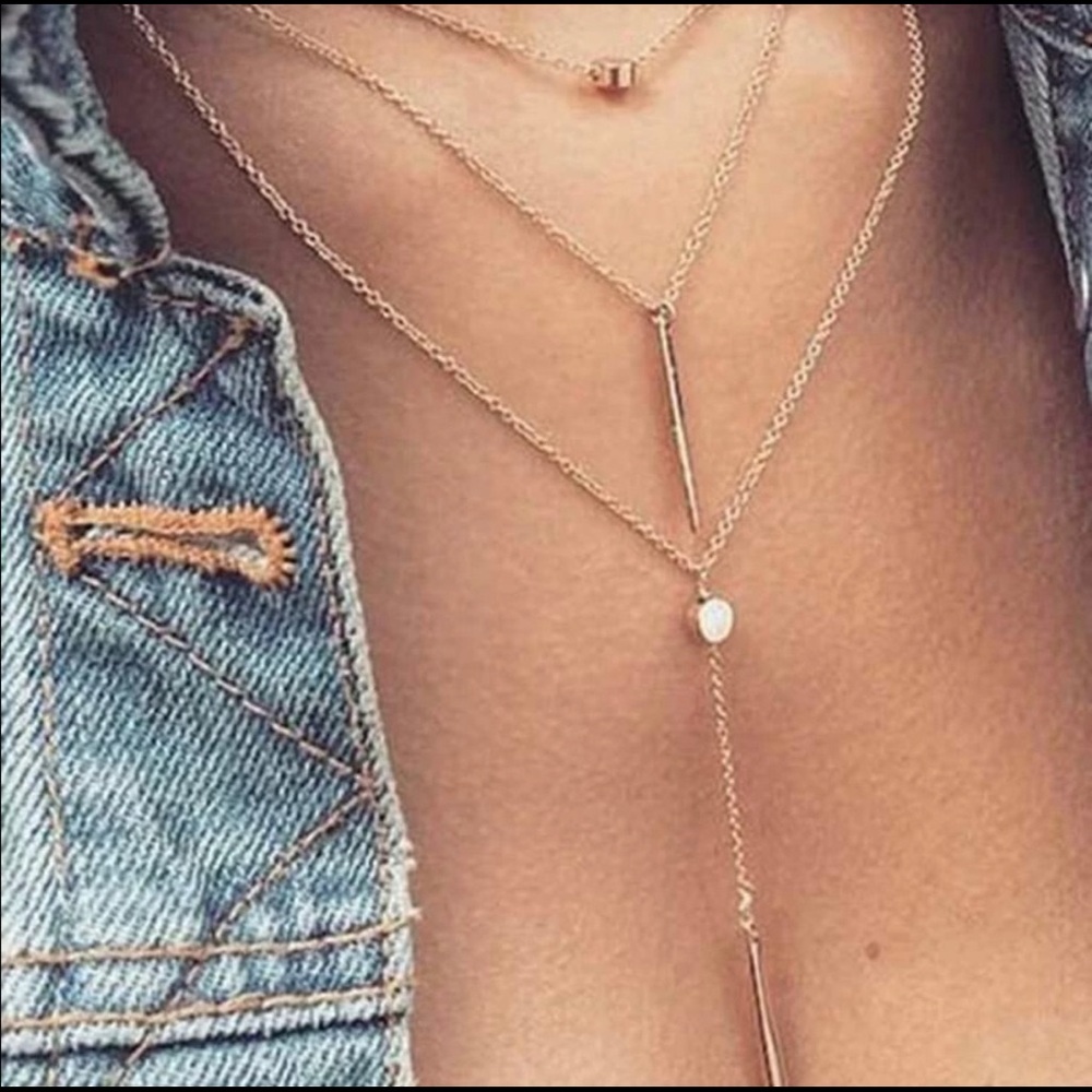 Gold Vertical Bar Necklace